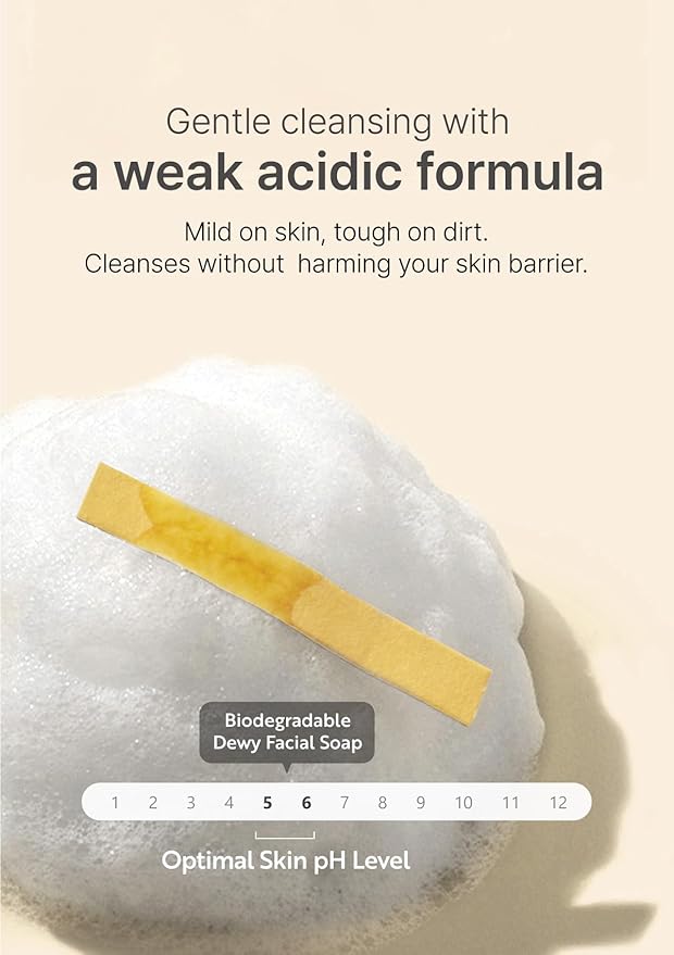 SEEDBEE Dew Soap – Biodegradable Face & Body Bar Morning Skincare Routine Clean-Rinse Formula, Great for Dry and Combination Skin Vegan, Eco-Friendly Skincare