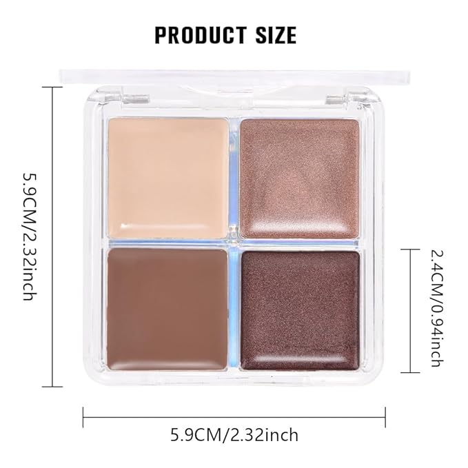 evpct Cream Eye Shadow Palette Makeup for Older Women, Beige Nude Antique Rose Cocoa Brown Taupe Mauve Metallic Shimmer Glitter Matte Eyeshadow Quad Palette Creme Eye Brightener Makeup, Smudge Proof