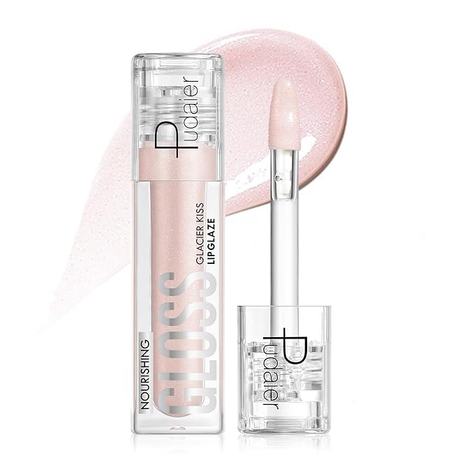 Pudaier Glossy Lip Stain, Excellent Recovery, Moisturizing Lip Care Tinted Lip Oil, Hydrating Plumping Lip Gloss Balm, Non-Sticky Long Lasting Light Texture LipGloss Oil for Dry Lip (08 Naive Rose)