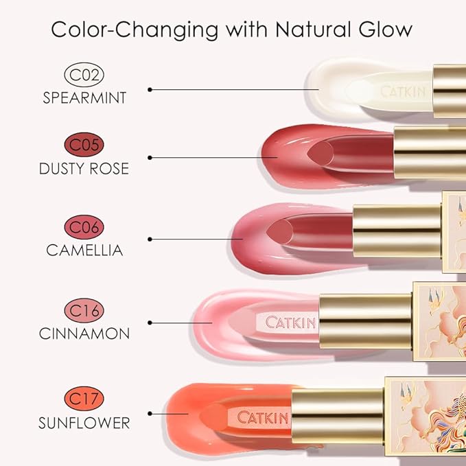 Catkin Lip Balm Color Tinted Changing Lipstick Ultra Hydrating Lip Moistrurizer Chapstick with Vitamin E Nourishing For Cracked & Dry Lips 0.12 oz C05 DUSTY ROSE