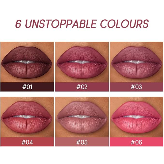 USHAS Lipstick and Lip Liner Combo Set 2 in 1 Waterproof Lipstick for Women Lip liner Set Long Lasting Lipstick, Matte Lipstick Pen with Lip Liner Set Makeup Kits (G2, Pack of 1)