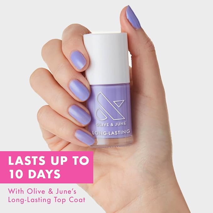 Olive & June Long Lasting Nail Polish | Gel-Like Finish No Lamp Needed | Lasts up to 10 days | Salon-Quality Color at Home |15-Free Vegan Cruelty-Free Chip-Resistant Shine |Bold & Unshaken Bold Purple
