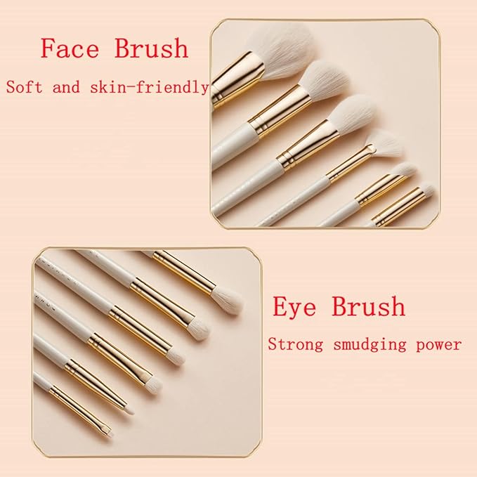 Makeup brush gift set: 14 piece professional makeup brush advanced synthetic kabuki brush set foundation make-up powder blusher eye shadow concealer high gloss brush mixed makeup brush set