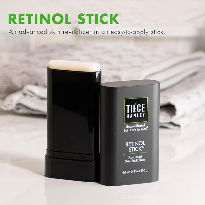Tiege Hanley Retinol Stick for Men, Anti-Aging Face & Eye Stick With Hyaluronic Acid & Niacinamide, Helps Reduce Appearance of Fine Lines, Wrinkles & Dark Circles, Men’s Skin Care, 0.35 Oz
