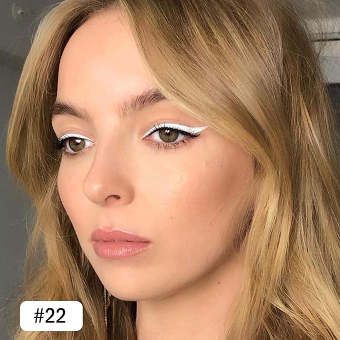 evpct White Eyeliner Pencils for Eyes, White Nude Colored under Eye Liner Pencil Pen Makeup Waterproof Smudge Proof, Colored Gel Waterline Eyeliner Liquid, Face Eye Paint Stick Halloween Makeup 22