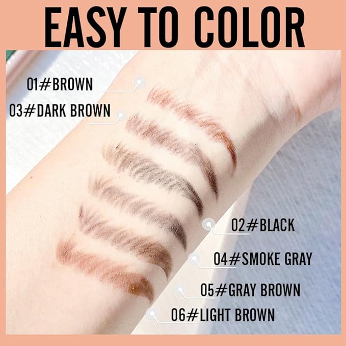 Gray Eyebrow Pencils for Women,with Spoolie Brush,Eyebrow Pencil Soft Textured,Waterproof Sweat-proof for Fills in Sparse Areas and Gaps Create a Natural Eye Brow,Vegan & Cruelty-Free