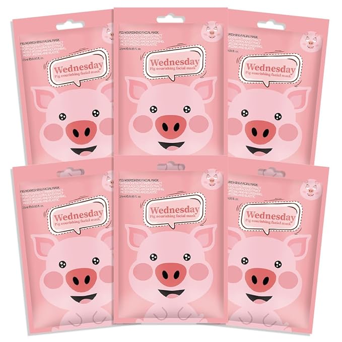 Kaely 6 Pack Animal Character Sheet Masks, Face Masks for Kids Teens Skin Care, Korean Soothe Facial Mask for All Skin Types, Girls Night Skincare Spa Party, Birthday Gifts for Women Men, Set03