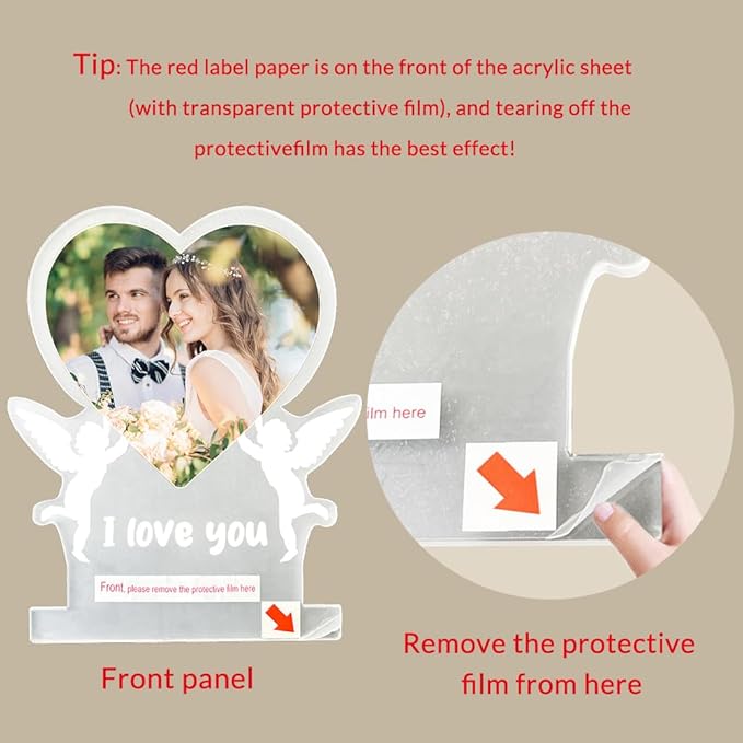 Custom Picture Frames with Photo, Personalized Photo Frame with Night Light, Customized Picture Frame, Personalized Christmas Anniversary Birthday Gifts for Women Men Girlfriend Boyfriend