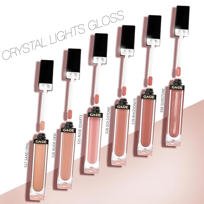 GA-DE Crystal Lights Lip Gloss, 512 - Enriched with Light-Reflecting Crystal Pearls - Smooth Silky, Rich Color - Moisturizes and Adds Shine - 0.2 oz
