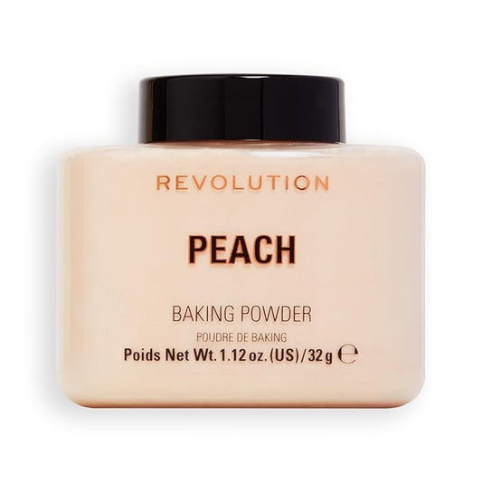Revolution Beauty London, Loose Baking Powder, Makeup Setting Powder, Long-Lasting Coverage, Mattifies & Reduces Shine, Peach, 1.12 oz