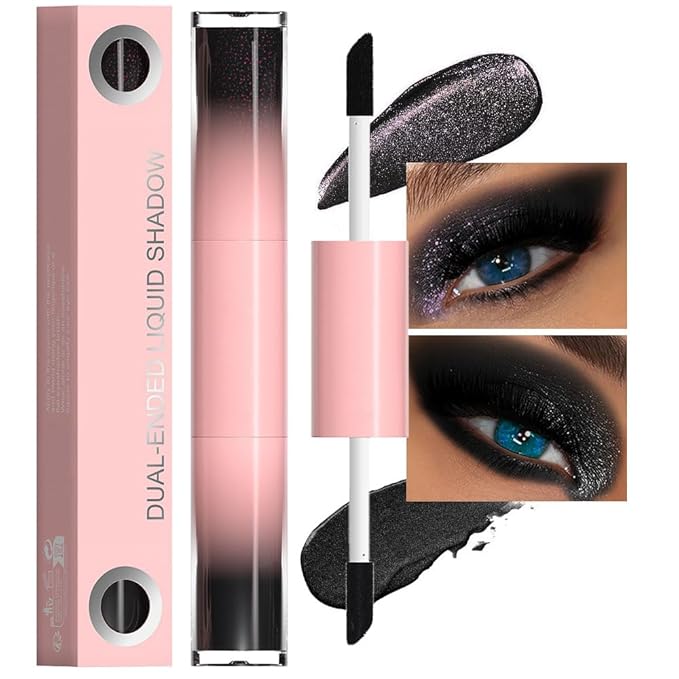 evpct Dual-Ended Shimmer to Glitter Liquid Eyeshadow, Shimmer and Glitter eyeshadow makeup in one stick, Easy Style Formula, Waterproof & Long Lasting Eye Shadow, 12#