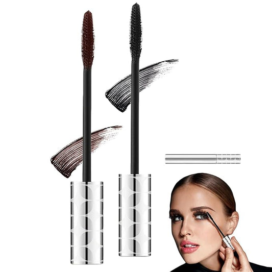 Mascara for Older Women 60 Plus, 2025 New Mascara Volume and Length for Mature Women with Thinning Lashes, Waterproof Long Lasting for Eyelash Makeup (Brown+Black)
