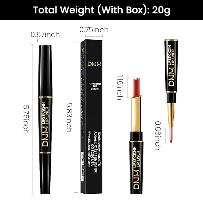 BINGBRUSH 3Pcs Double Ended Light Red Purple Matte Lip Liner and Lipstick Makeup Combo Set for Women,Lipliner 24 Hours Original Waterproof Long Lasting Lip Stains Pencil Kit Set