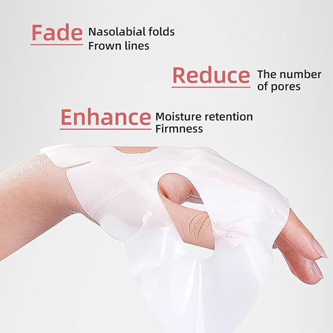 EJV Bio-Deep Collagen Face Mask, Overnight Deeply Hydrate, Korean-style Ultimate Skincare, Suitable for Ladies' Delicate Skin Care, Pore Minimizing, Firm Skin (4PCS)