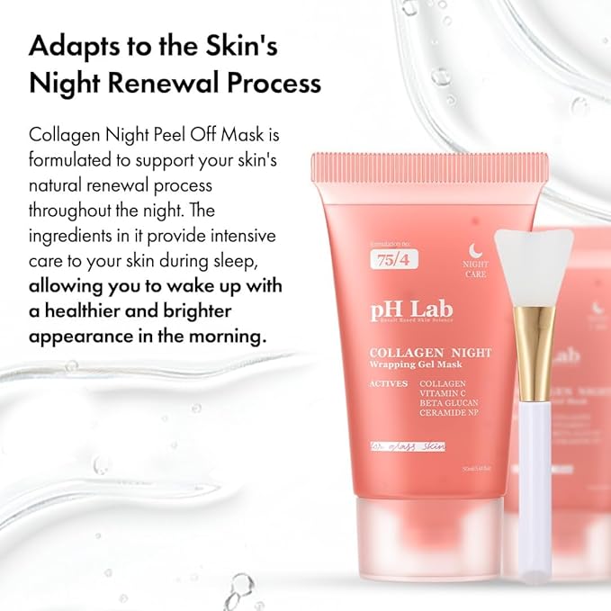 Collagen Night Wrapping Mask, Increases Skin Elasticity, Glass Skin Face Mask For Firming, Keeps Glowy & Hydrated, 1.69 Fl Oz (Pack of 1)