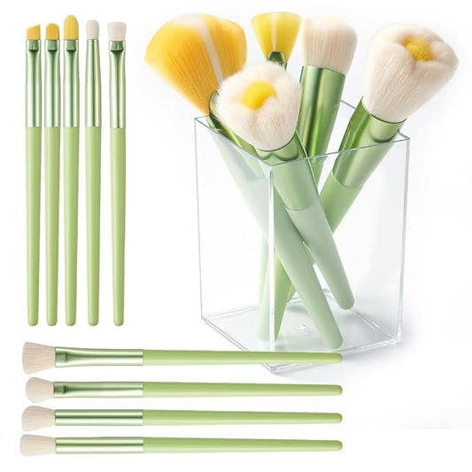 Cute Makeup Brushes for Girls, 14pcs Eye Detail Brush Set Premium Synthetic Super Soft Foundation Face Eyeshadow Lip Fan Brush Set for Teens Girls Women