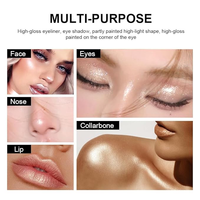 Green Eyeshadow Stick Makeup, Smooth Cream Shimmer Eye Shadow Pencil, Waterproof Hypoallergenic Long Lasting Crayon, Glitter Primer Palette Eyeliner