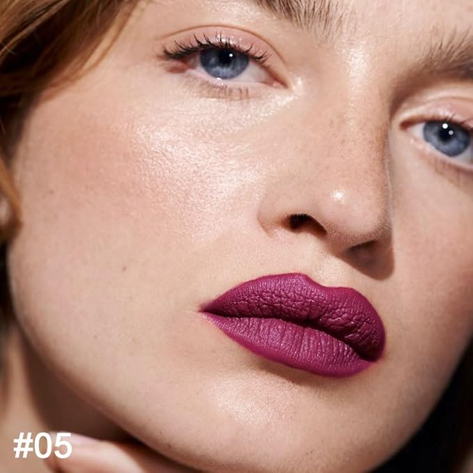 evpct 1Pcs Plum Purple Lip Liner and Lipstick Set Kit for Women Matte Lips Kit with Lip Liner Lip Stains Long Lasting Waterproof 24 Hour Lipstick and Lip Liners Combo Lipliners Pencil Set 05#