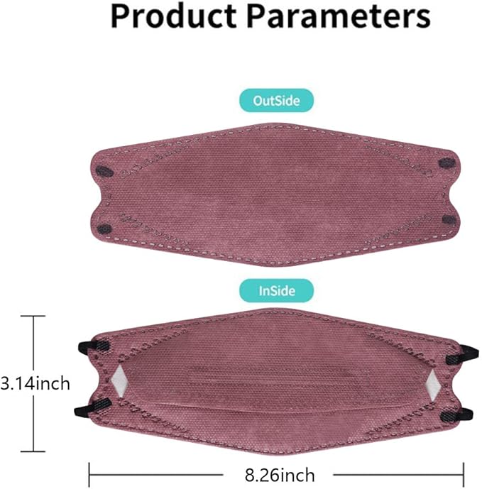 100Pcs KF94 Masks, Individually Wrapped 3D Fish Type Masks for Adult, 4 Layer Protective Face Mask