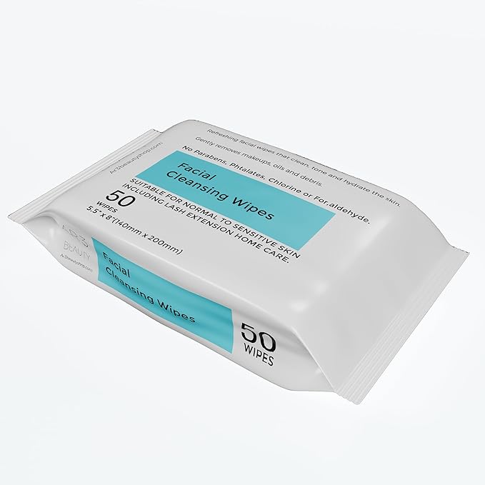 Facial Cleansing Wipes. Pack of 50. Facial Cleansing Wipes for Women | Gentle Makeup Remover.