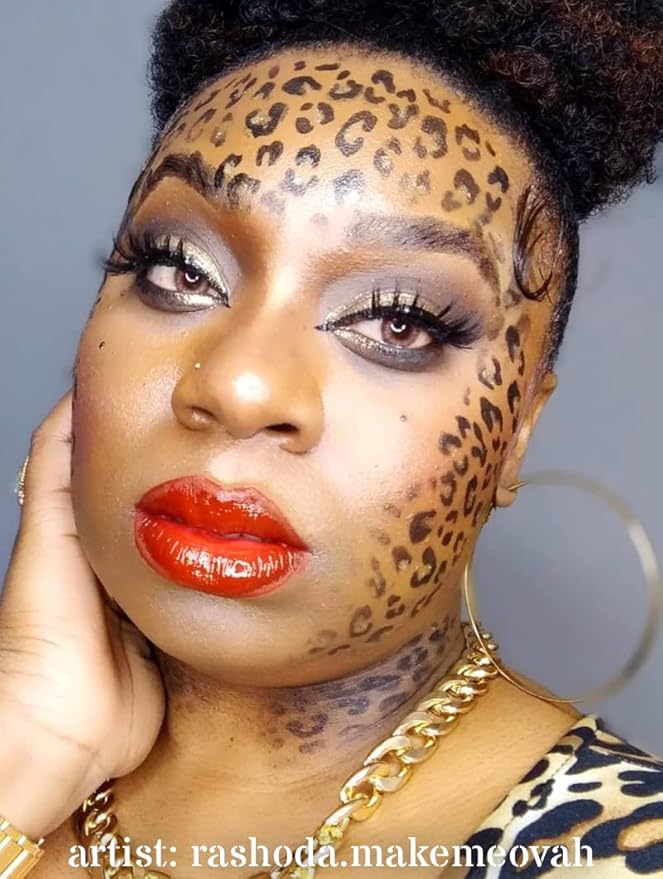 Stencil1FX - Leopard Spots Eye Makeup Stencil for Costumes, Dress Up, Halloween, Cosplay, Arts, Face Painting