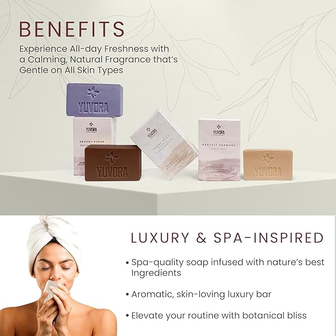 6 Pcs Women Natural Handmade Body Soaps 5 OZ Pack Floral Radiance Long lasting Fragrance Luxurious Scents with Natural Ingredients – Sulfate & Paraben Free, Vegan Soap