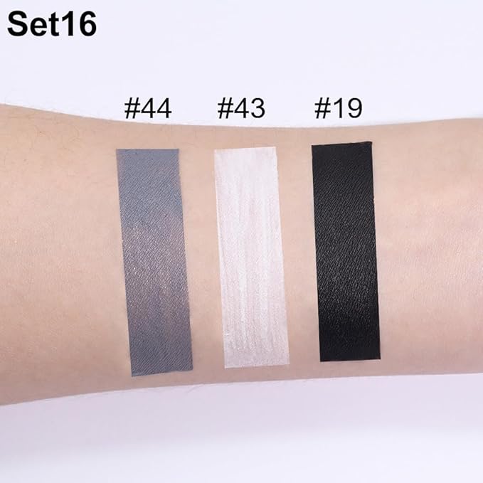 evpct 3Pcs Dark Black Grey Gray White Matte Liquid Lipstick Lip Stain Sets for Women Matte+Lipstick Long Lasting Permanent 24 hr Hours Magic Lipstick 24 Hours original Waterproof 16#