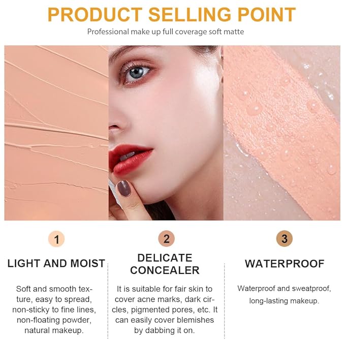 Kaely Pot Concealer Full Coverage Set, Under Eye Brightener Color Correcting Concealer for Dark Circles, Waterproof Foundation Face Makeup Brush Kit, Eye Ring Corrector de ojeras, 03 NETURAL