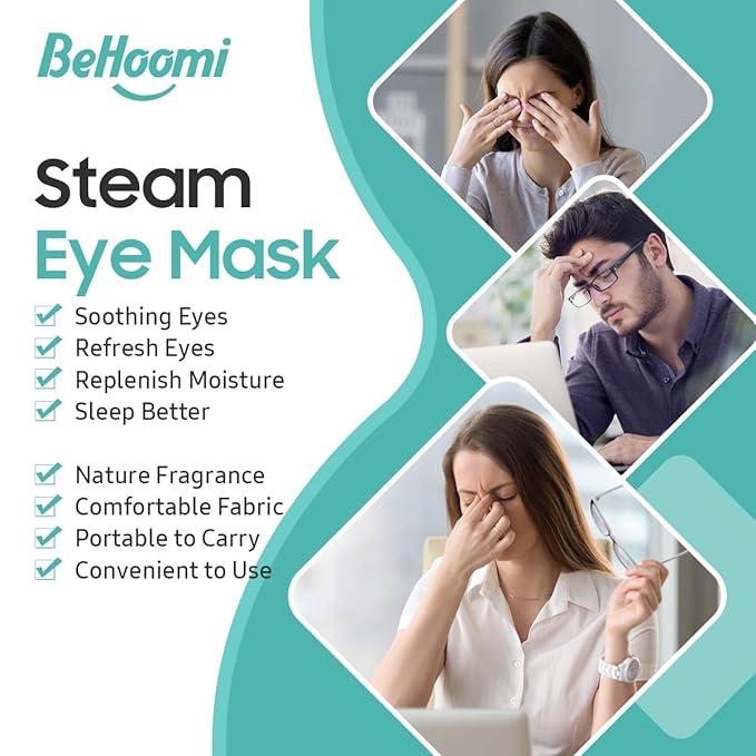 Steam Eye Mask, 10 Packs Heated Eye Mask, Self Heating Disposable SPA Warm Compress for Eyes Sleep Mask, Soothing Moist Heat Eye Masks, Travel Essentials & Relaxation Gifts (Unscented)