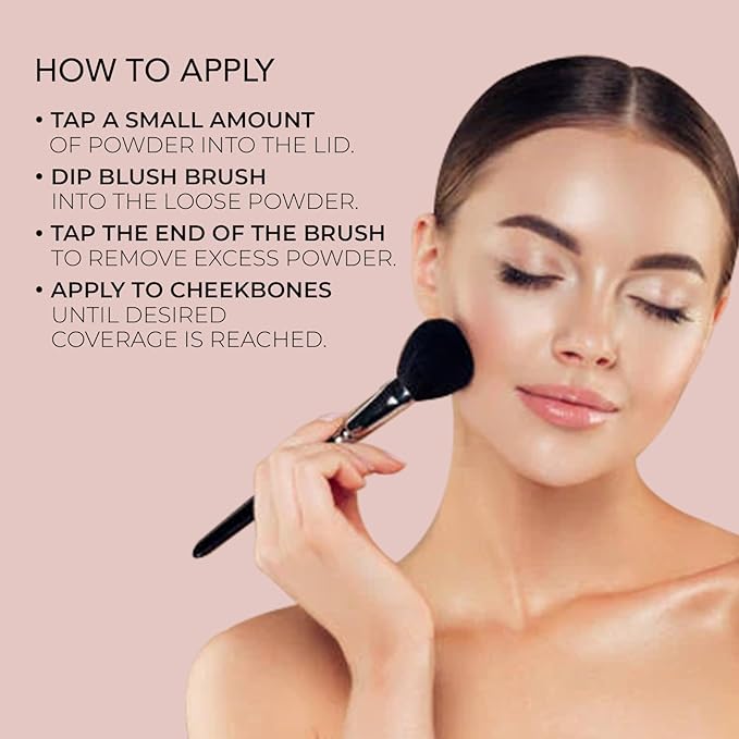 Bellapierre Mineral Blush – Loose Powder Blush, Lightweight Cheek Color, Warm Dewy Finish, Talc-Free, Hypoallergenic & Non-Toxic – 0.3 oz – Amaretto