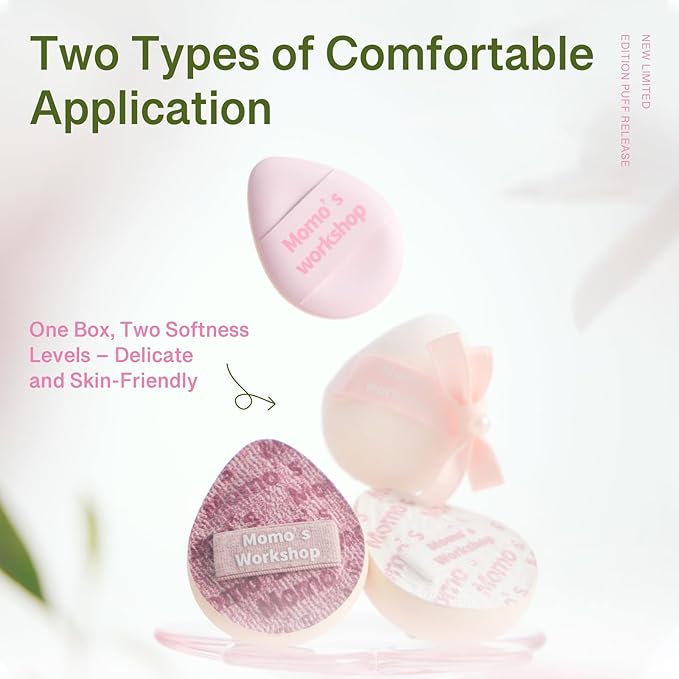 Mini Denim Makeup Sponge Set,Mini Makeup Blenders Sponge for Concealer/Blush/Highlighter, Perfect for Detail Work & Travel,4pcs Pink Mini Concealer Puffs with Travel Pouch