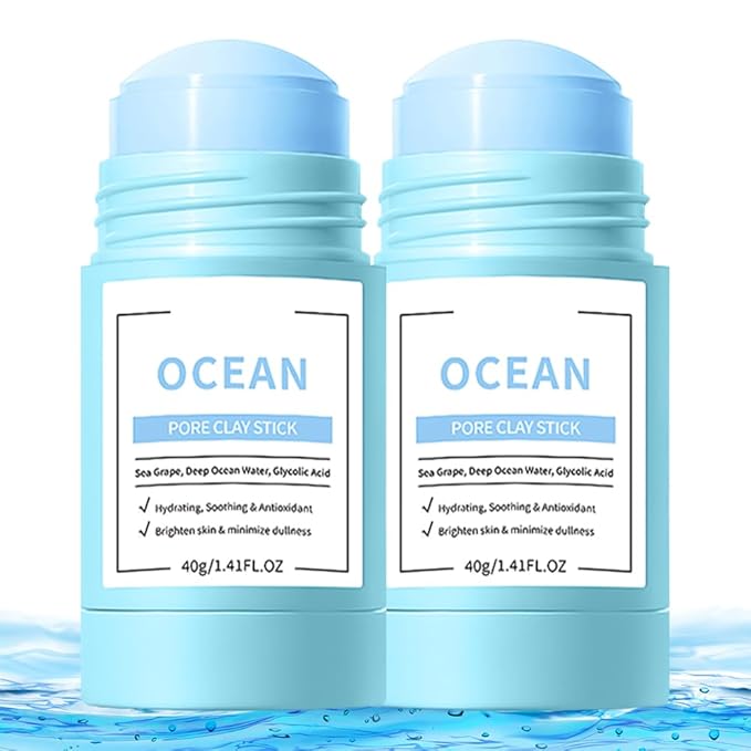 2Pcs Clay Mask For Face, Blackhead Remover For Face, Deep Pore Cleansing, Moisturizing, Skincare Facial Mask for Refining Pores and Controlling Oil (A02#2Pcs Blueberry)