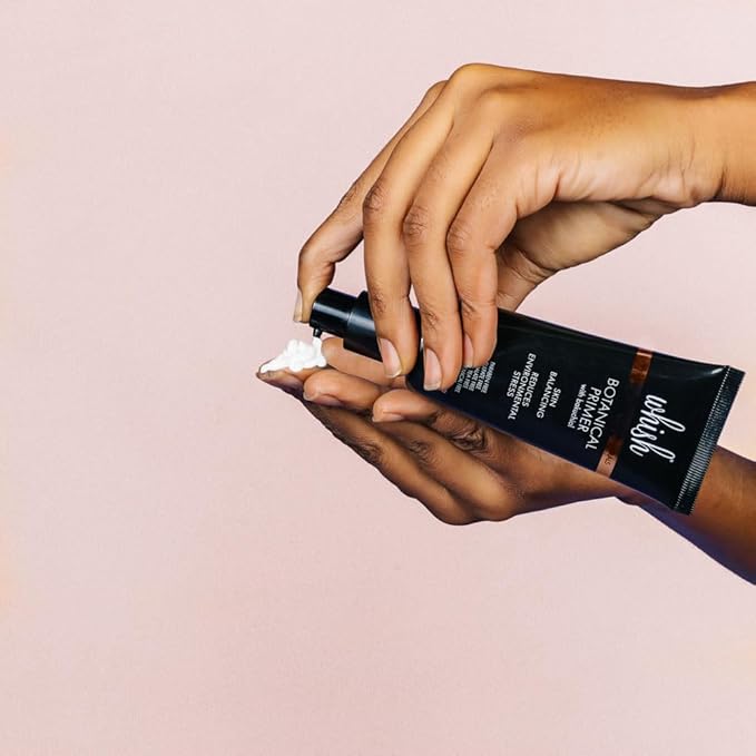 Whish Botanical Primer with Bakuchiol - Minimizes Pores, Wrinkles & Evens Skin Tone With Natural Retinol Alternative - Hydrating Makeup Primer For All Skin Types - Paraben & Sulfate Free - 2 oz