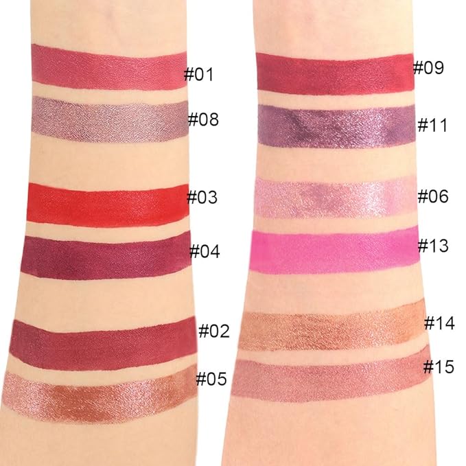 evpct 1Pcs Pink Glitter Metallic Shimmer Diamond Lipstick Lip Gloss for Women Long Lasting Waterproof, Light Bright Rose Pink Sparkle Glitter Matte Liquid Lipstick Lip Makeup Kit, 09#