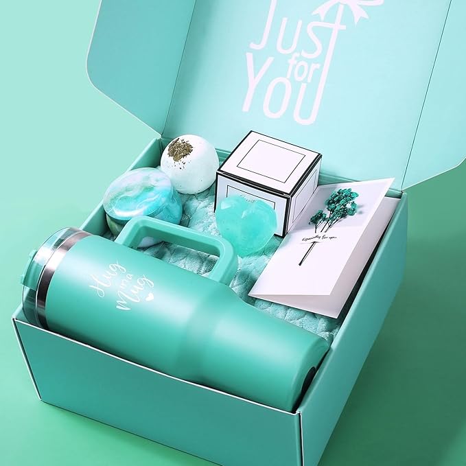 Gift Basket for Women, Best Birthday Gifts Set, Self Care Gift, Care Package, Get Well Soon Gift Box, Unique Ideas Spa Present Kit for Mom Girlfriend Her Sister Wife Friends Woman (Ocean)