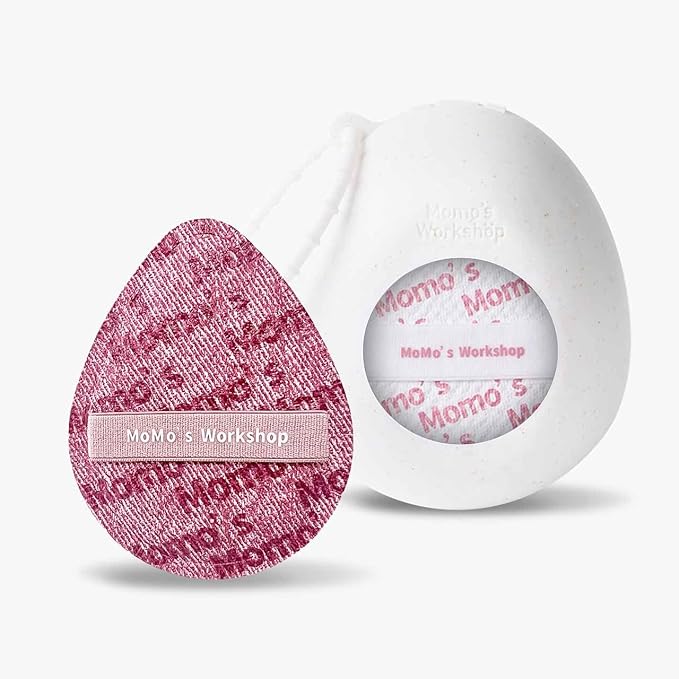 Pink Denim Makeup Sponges,Super Soft Blenders Sponge for Liquid Foundation Sponge,Large&Soft Yet Bouncy Rubycell,Egg&Flat Edge shape for Dry/Combination Skin,Travel Friendly,2pcs &Storage Case