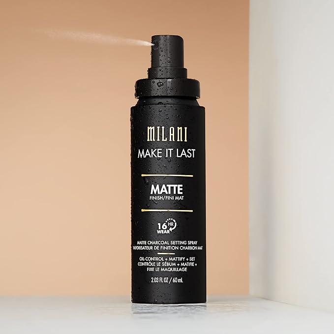 Milani Setting Spray + Primer, Make It Last Original - Natural Finish with Niacinamide for Hydration & Make It Last Matte- Oil Absorbing Charcoal Formula to Control Shine - 2 Pack