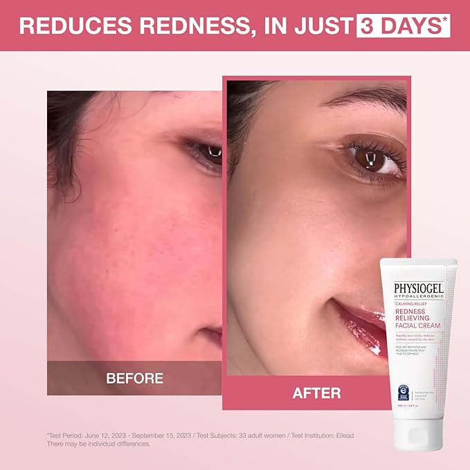 Physiogel Redness Reducing Cream – Ceramide Moisturizer for Dry, Sensitive & Redness-Prone Skin, Repairs Skin Barrier, Dermatologist-Tested, Fragrance-Free, Korean Skincare, 3.4 fl oz