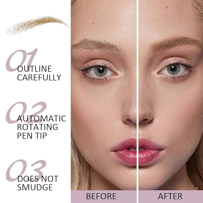 6 Pcs Brown Eyebrow Pencils for Women,with Spoolie Brush,Eyebrow Pencil Soft Textured,Waterproof Sweat-proof for Fills in Sparse Areas and Gaps Create a Natural Eye Brow,Vegan & Cruelty-Free