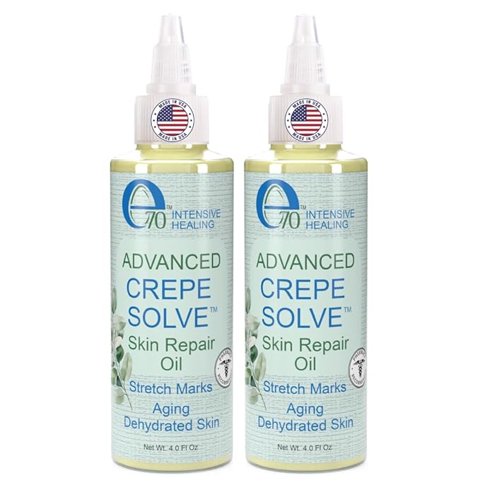 Advanced Firming Oil Crepe Skin (2 Pk, 4 Fl Oz each) - Made with Natural Oils, Licorice Root & Chamomile Extract - Moisturizing Crepey Skin Tightening and Firming Oil, Made in USA