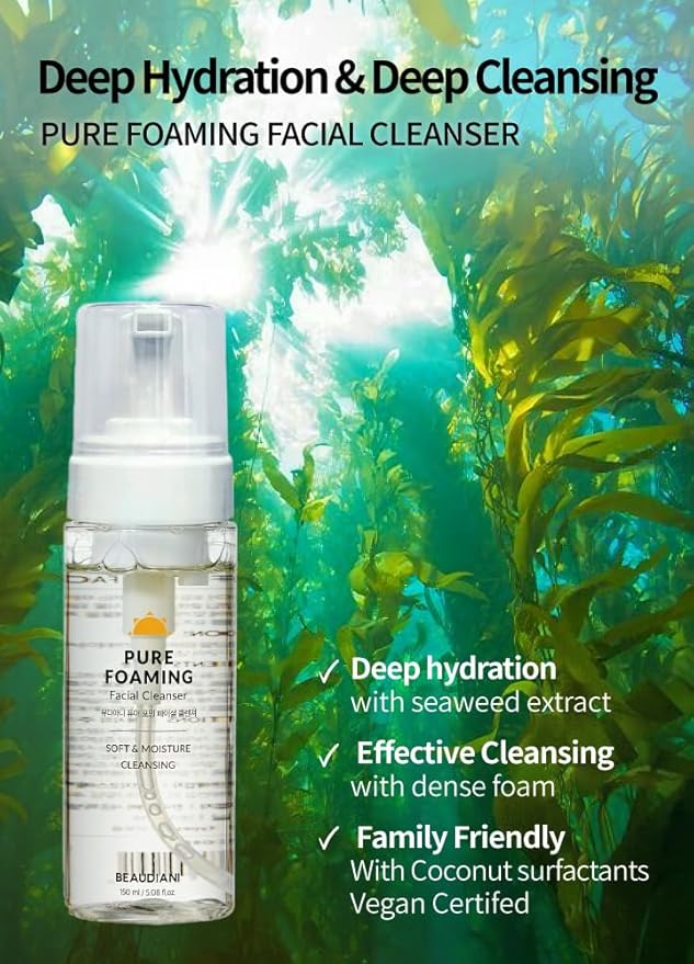 BEAUDIANI Pure Foaming Cleanser | Gentle Cica & Orange Oil Face Wash, Vegan Makeup Remover & Pore Care for Sensitive & All Skin Types