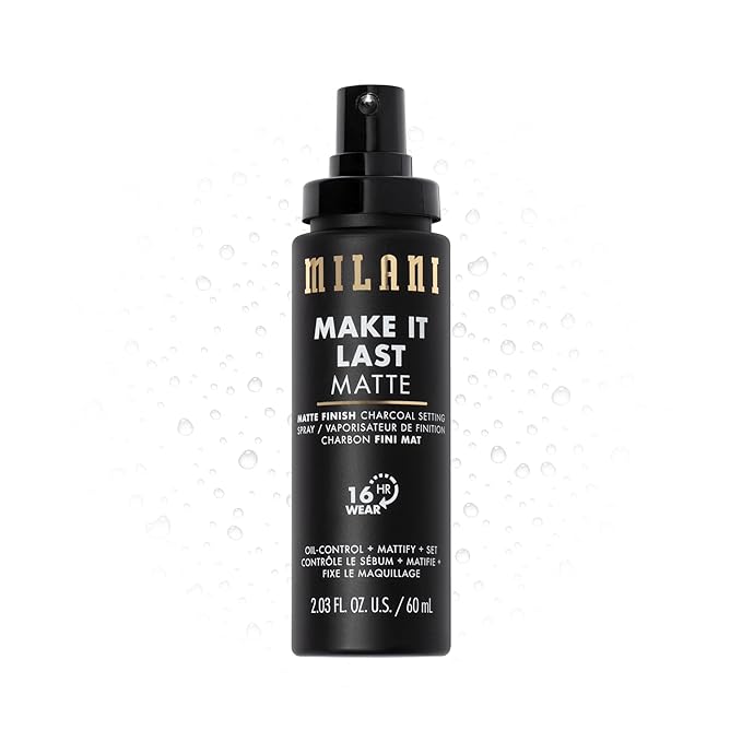 Milani Setting Spray + Primer, Make It Last Matte- Oil Absorbing Charcoal Formula to Control Shine, Matte Finish Setting Spray for Makeup and Primer for Oily Skin, Prime +Correct + Set, 2.03 Fl. Oz