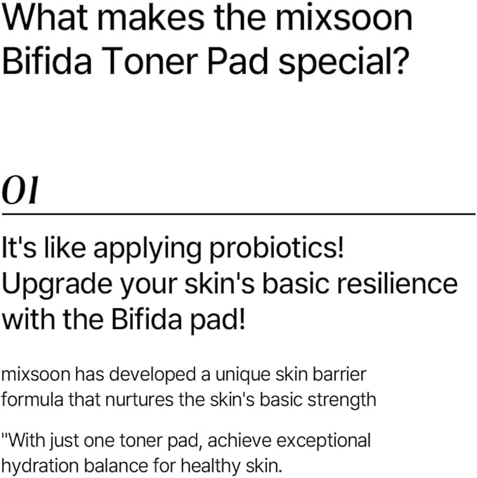 mixsoon Bifida Toner Pad,Moisture Barrier, Bifida Ferment Lysate, Rayon Sponge Pad (250ml/8.45fl.oz/120 Sheets)