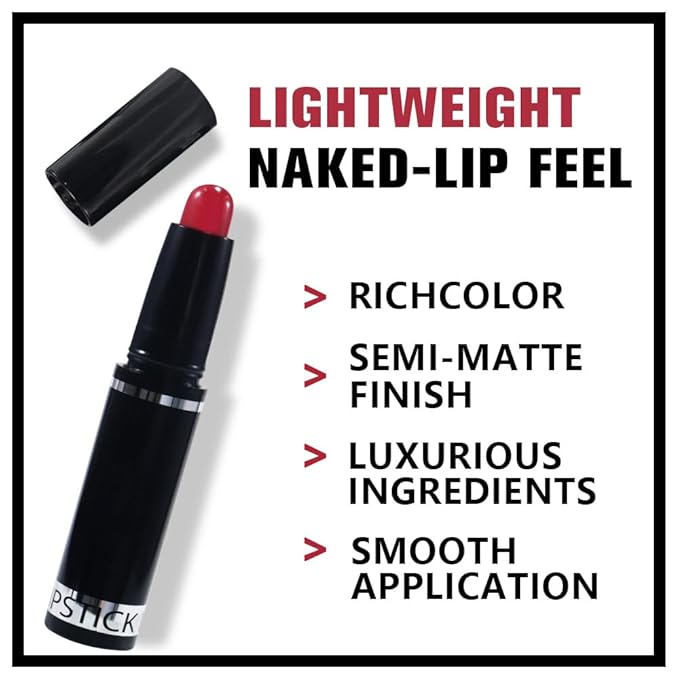 Red Matte Lipstick Crayon Pencil Set,Velvet Lip Stick for Women 24 Hour Long Lasting Waterproof Lip Liner,Magic Lipstick 24 Hours Original Lip Liner Makeup Stain Long Lasting Waterproof