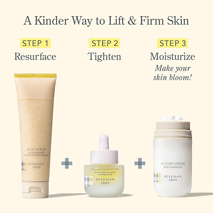 Beekman 1802 Collagen Booster Electric Daisy & Peptide Firming Face Serum - Fragrance Free - 0.5 fl oz - Boosts Collagen Production & Tightens Skin - Good for Sensitive Skin - Cruelty Free