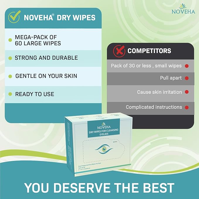 NOVEHA Dry Wipes 60pc