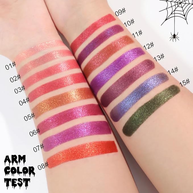 Kaely Glitter Metallic Lipstick, Shimmer Metallic Lipsticks for Women, High Pigmented Lip Gloss Long Lasting Waterproof Smudge Proof 24 Hour, Halloween Makeup, Vegan & Cruelty-Free, 07