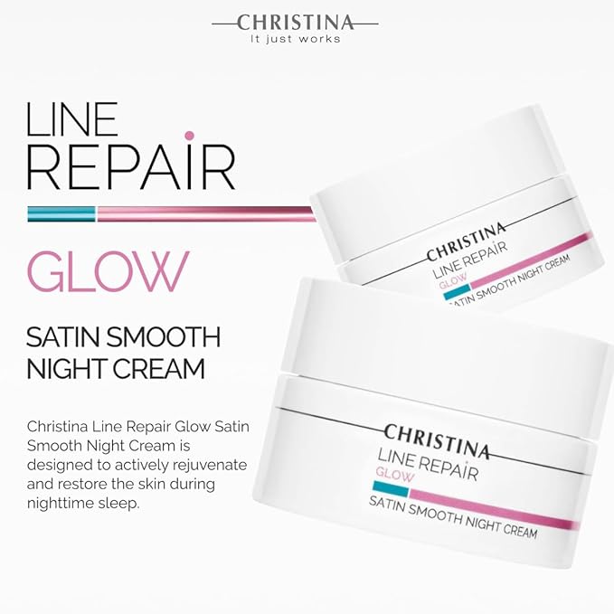 -CHRISTINA- Line Repair Satin Smooth Night Cream | Pore Minimizer Formula Night Face Cream | Rejuvenate, Nourish, and Hydrate Your Skin | Suitable for Fat, Combination, Normal Skin 50ml / 1.7 fl.oz