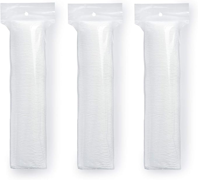 Medline Simply Soft Cotton Rounds (300 Count), 100% Cotton Absorbent and Textured Cotton Pads, Lint-Free