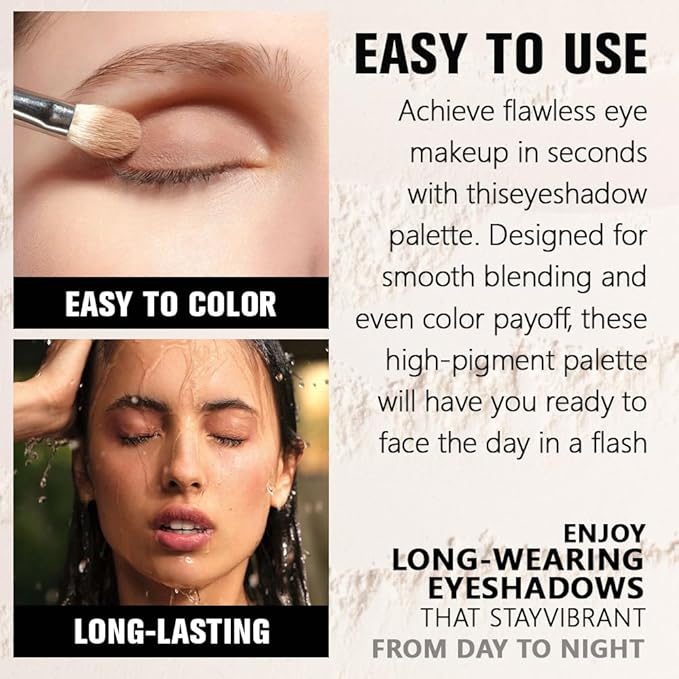 Light Peach Matte Eyeshadow Palette for Women, Single Monochrome Eye Shadow Makeup, Shiny Pressed Powder, Blendable Natural sombras para ojos, Holographic,Vegan,Travel -2